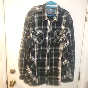 BKE Plaid Button Snap L/S Mens Shirt XXL